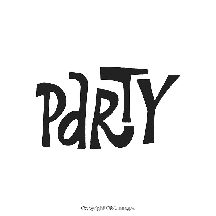 Handwritten Party Text with Bold Fun Artistic Calligraphy Design