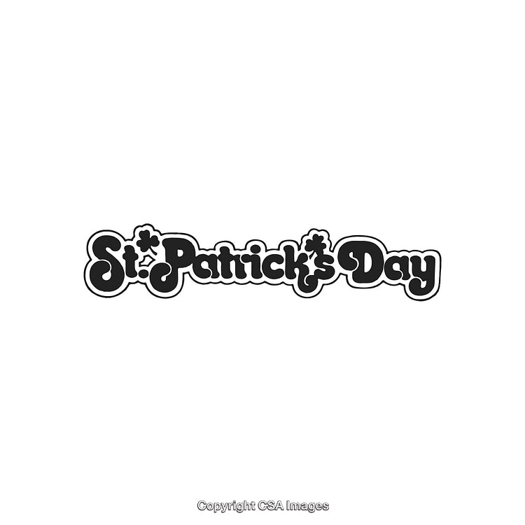 St. Patrick's Day Themed Typography Design with Decorative Text Elements