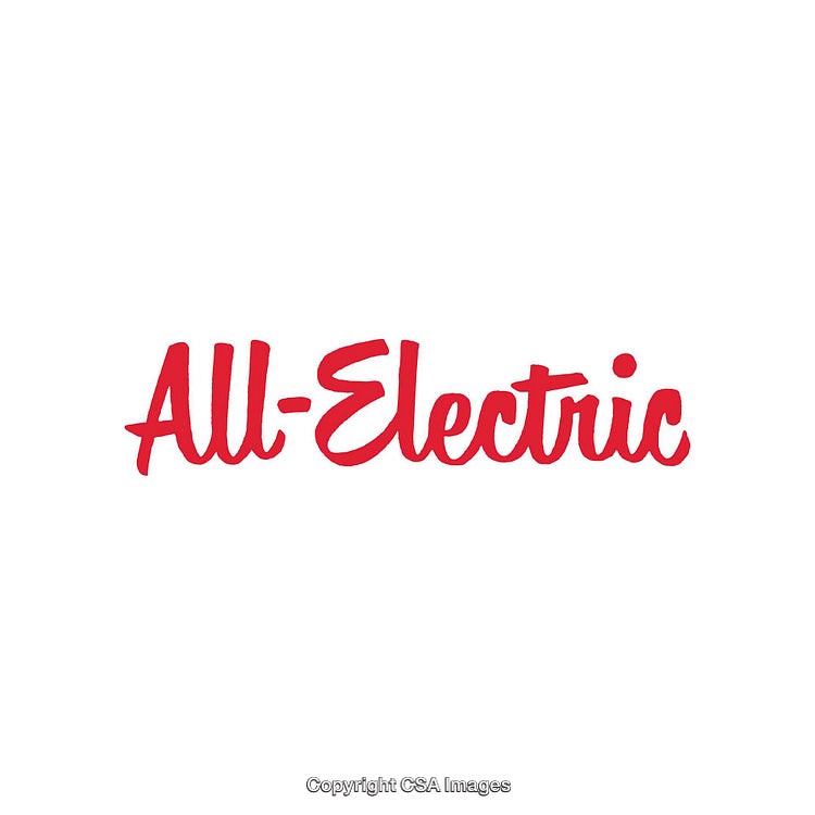 Red Bold 'All-Electric' Text on a Plain White Background
