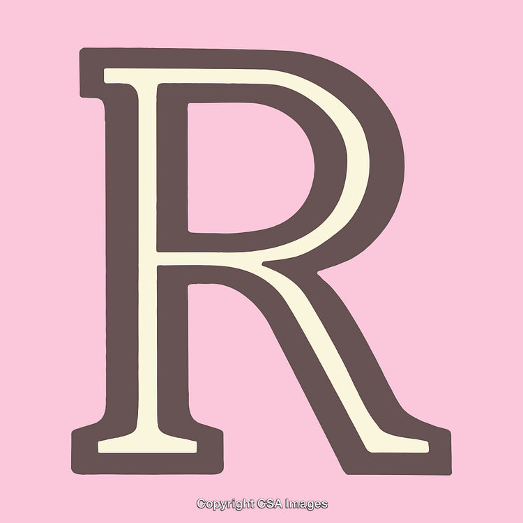 Elegant Letter R Design with Pink Background