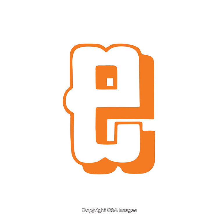 Bold Orange Artistic Design of the Letter 'E' With Stylized Form