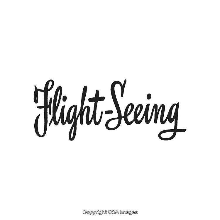 Handwritten Typography of Flight-Seeing with Elegant Brushstroke Style
