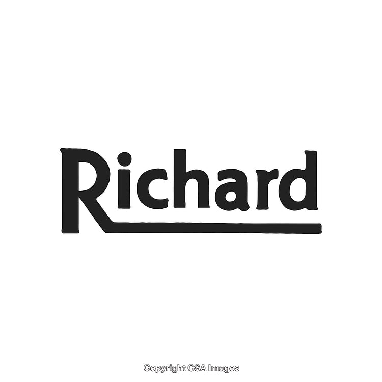 Minimalist Black And White Text Design With The Name Richard Emphasized