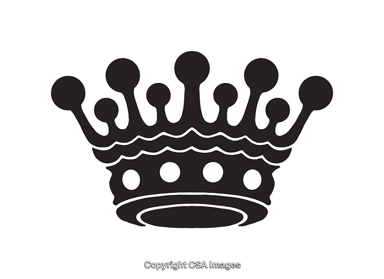 Black and White Icon of a Classic Royal Crown Design