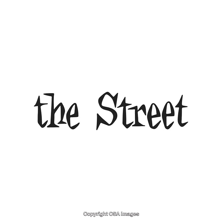 The Street Printed in Unique Font Style on White Background