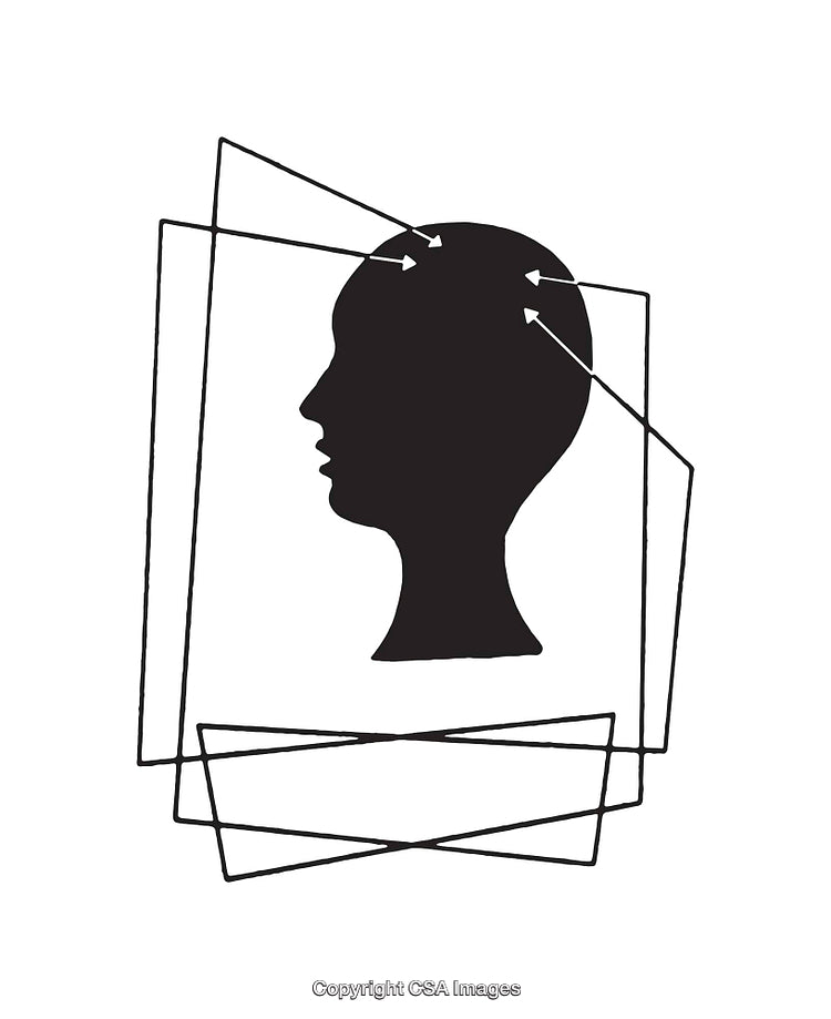 Abstract Line Art Illustration of Human Thought and Focus