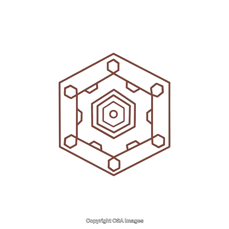Abstract Brown Hexagonal Geometric Design with Minimalist Artistic Style