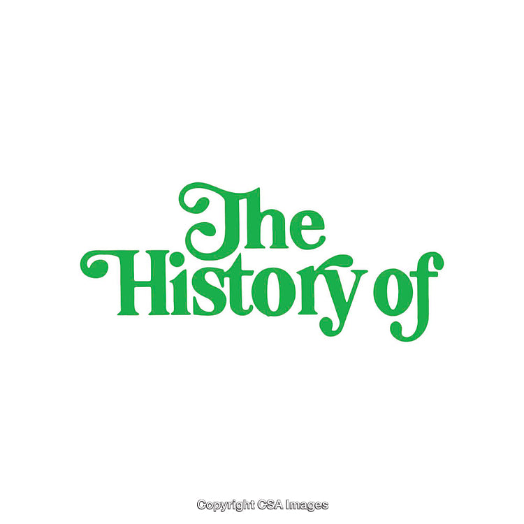 Green Text Design Displaying 'The History of' in Elegant Typeface