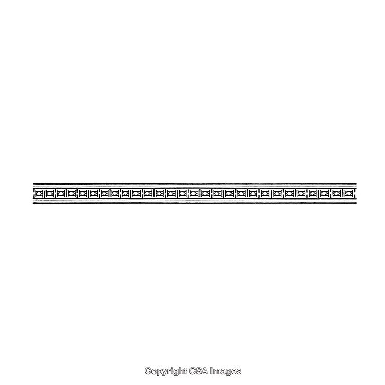 Ornate Black and White Geometric Border Design on a Plain Background