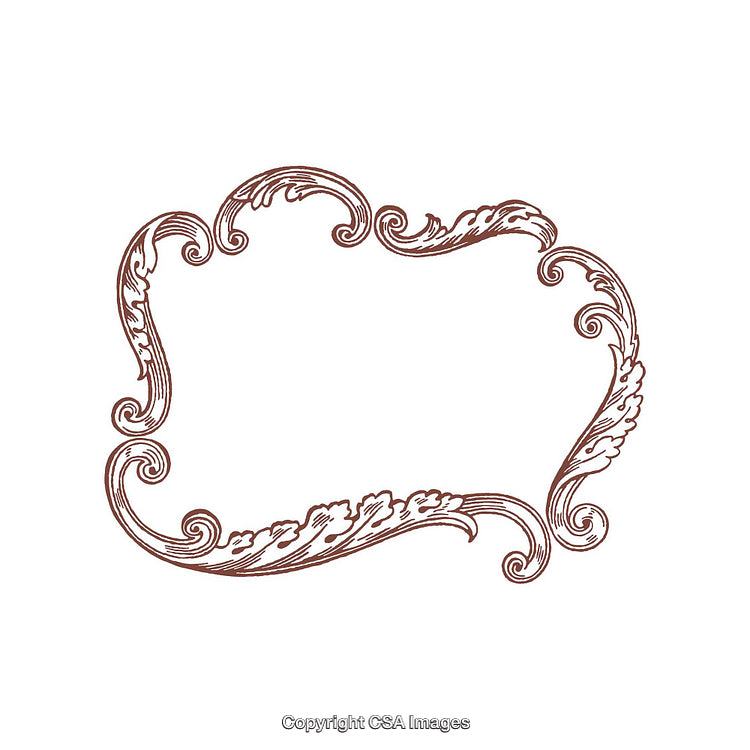 Hand-Drawn Ornamental Frame with Intricate Vintage Decorative Flourishes