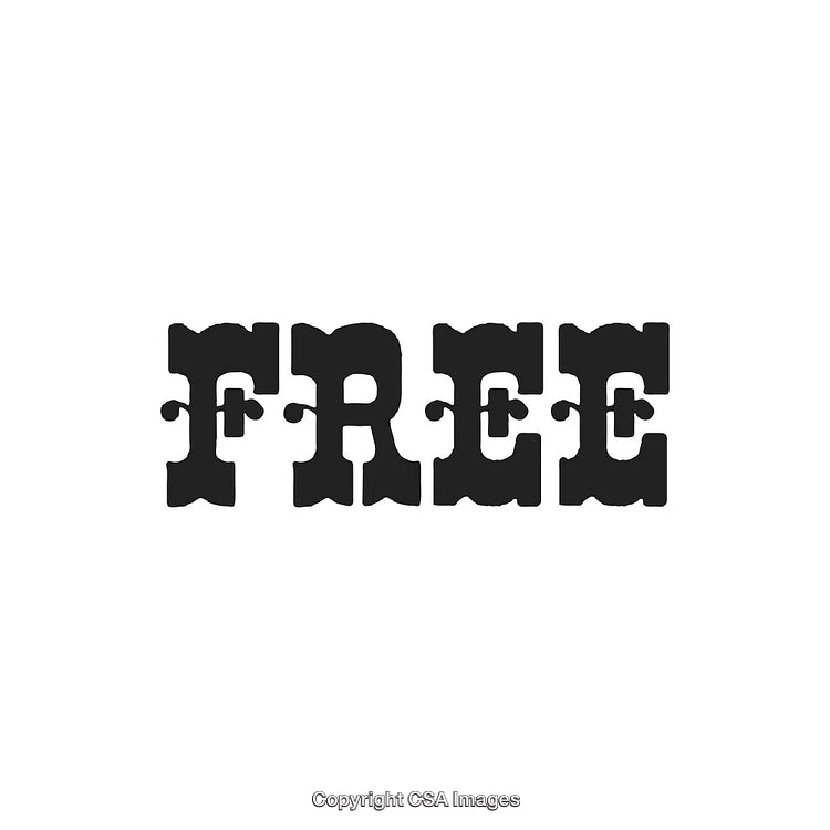 Bold Free Text in Vintage Typography Design on White Background