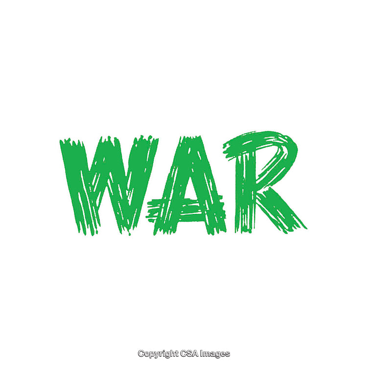 Bold Green Grunge Text Effect Typography Displaying the Word WAR