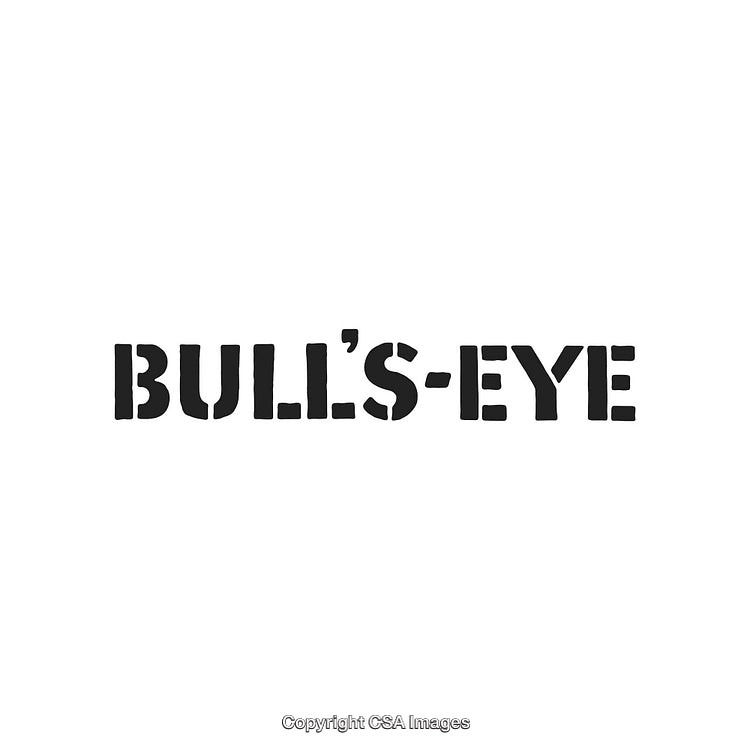 Bold Bull's-Eye Text Design in Black on a White Background