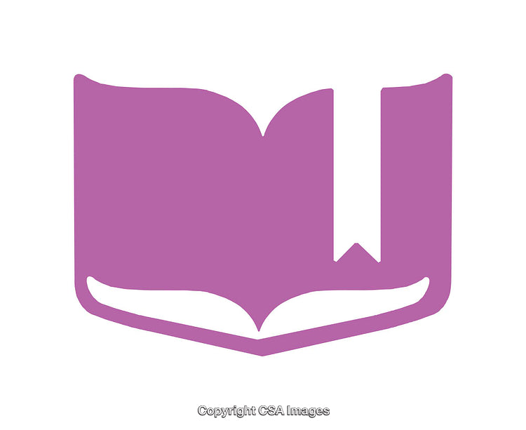 Purple Book Icon with Bookmark Representing Education and Reading Concepts