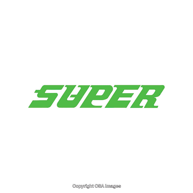 Green Stylized 'Super' Text on a White Background