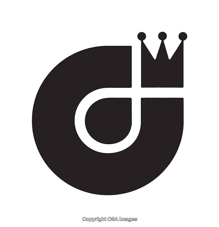 Modern Black-and-White Icon Featuring Abstract Crown Design