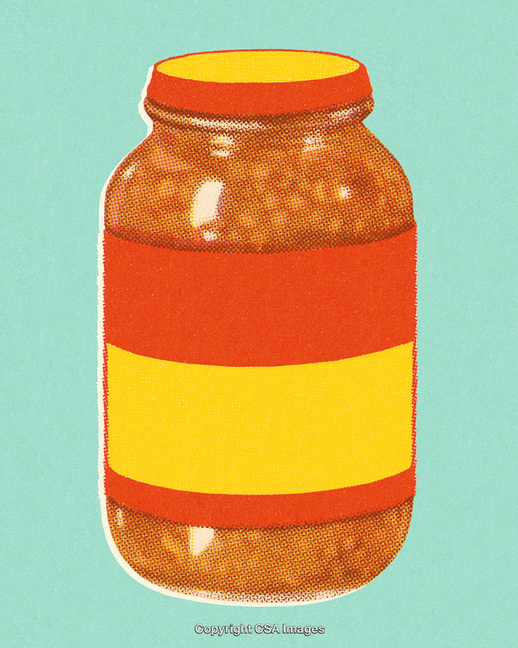 Illustration of a Jar of Preserves with a Retro Design Concept