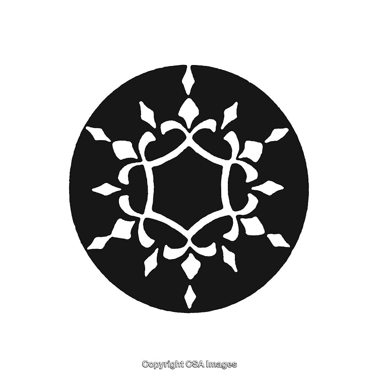 Intricate Black and White Circular Ornamental Design With Floral Pattern