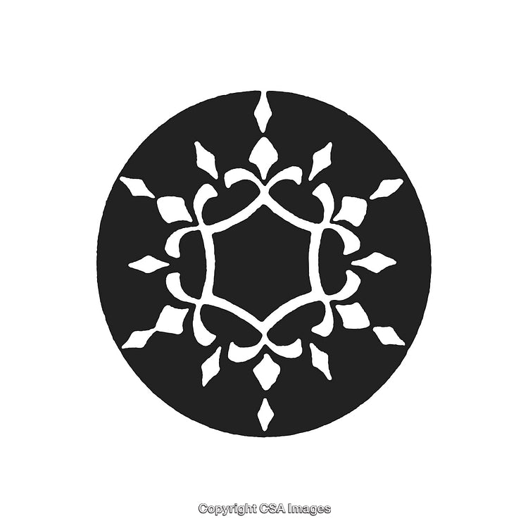Intricate Black and White Circular Ornamental Design With Floral Pattern