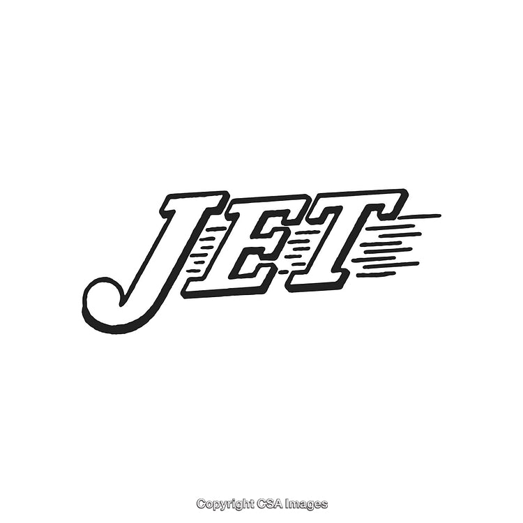 Black and White Retro Style Jet Logo with Expressive Linework Design