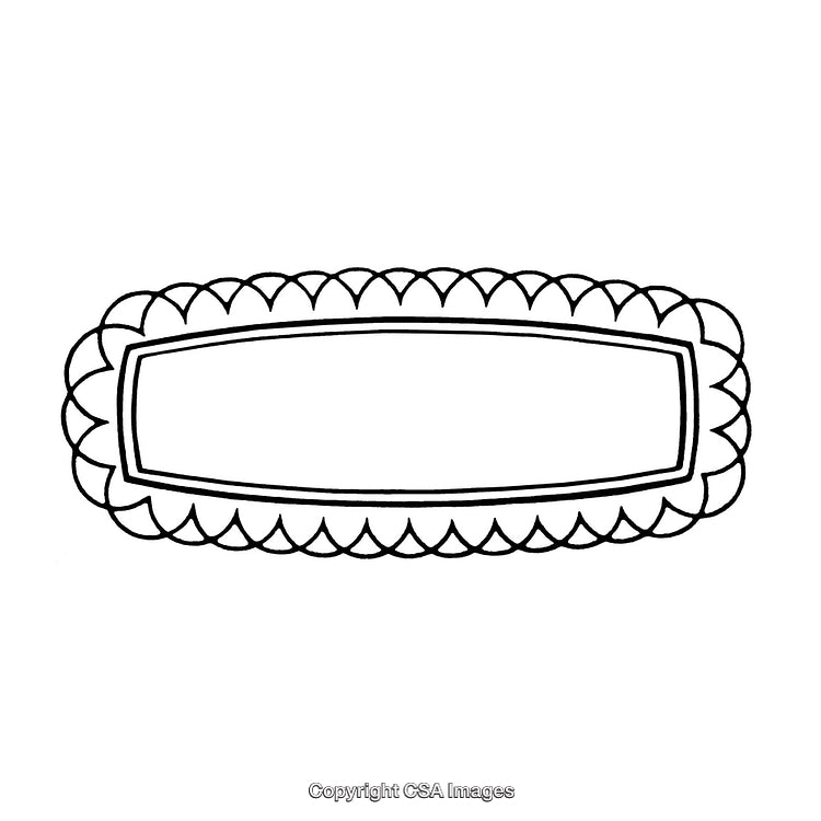 Elegant Black and White Border With Intricate Scallop Design