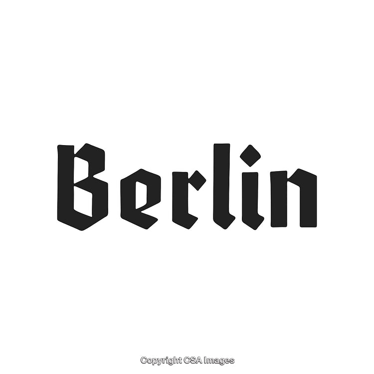 Stylized Typeface Design Depicting the Name Berlin in Bold Black Letters