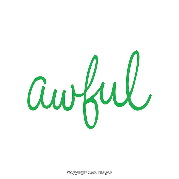 Playful Green Handwritten Word Design On White Background