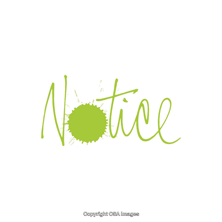 Simple Text Art with Green Notice Design on White Background