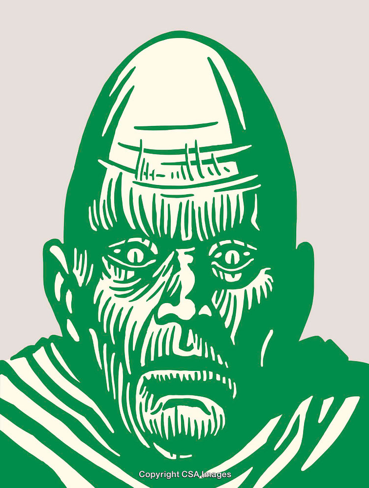 Colorful Line Art Illustration of a Boldly Styled Face