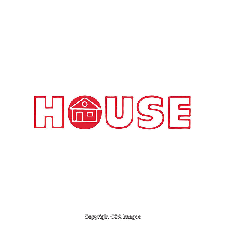 Minimalistic Typography Design Featuring a Red House Concept