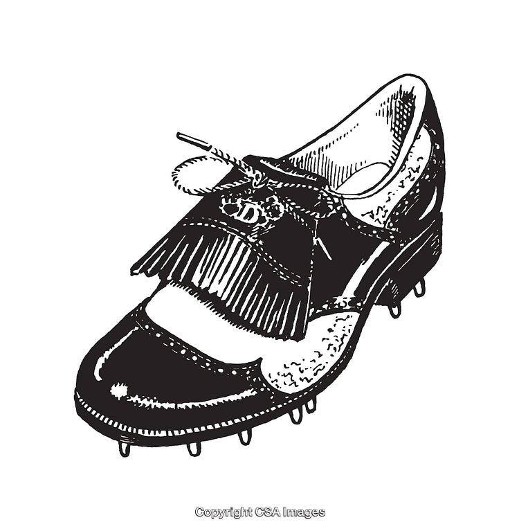 Detailed Black and White Line Art of a Vintage Shoe Design