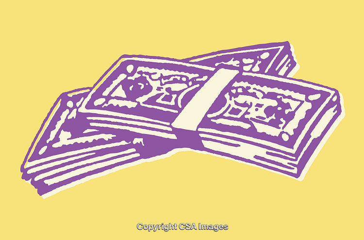 Stylized Illustration of Money Stack in Vibrant Colors