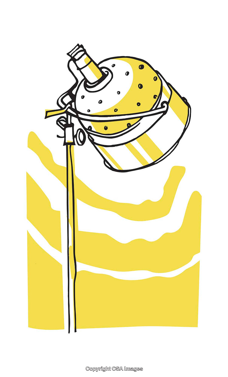 Yellow and Black Stylized Illustration of a Spotlight With Artistic Elements