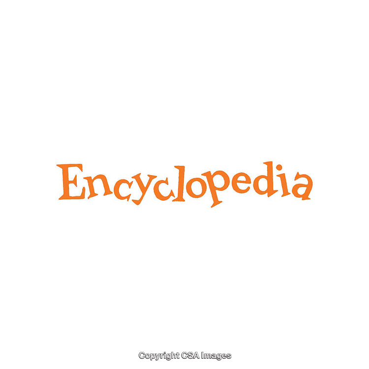 Orange Typography Depicting the Word 'Encyclopedia' in a Stylish Font