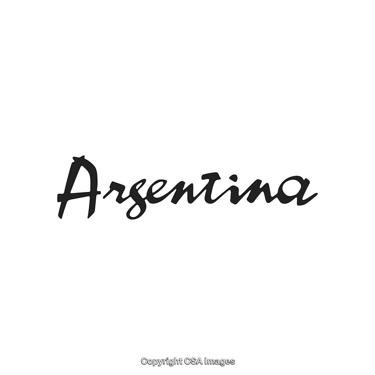 Argentina Typography with Stylish Calligraphy on White Background