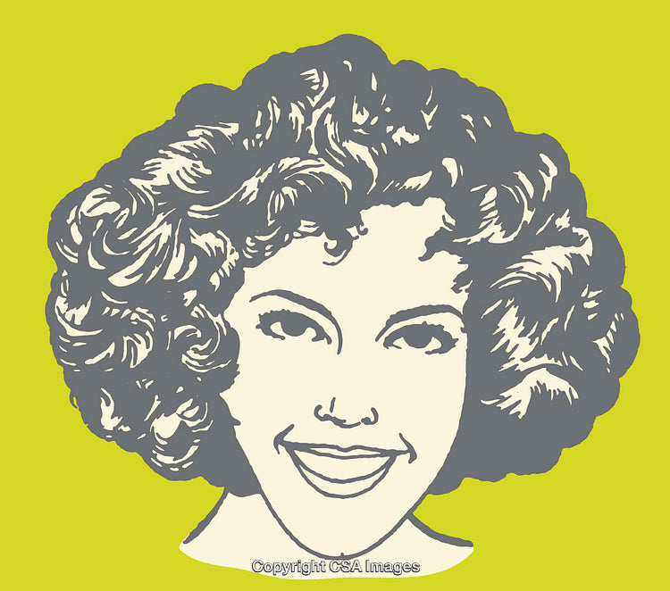 Retro Style Pop Art Illustration of a Smiling Woman