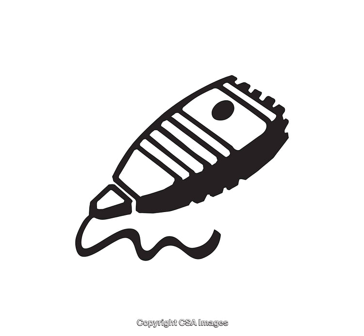 Black and White Line Drawing of a Correction Marker Icon