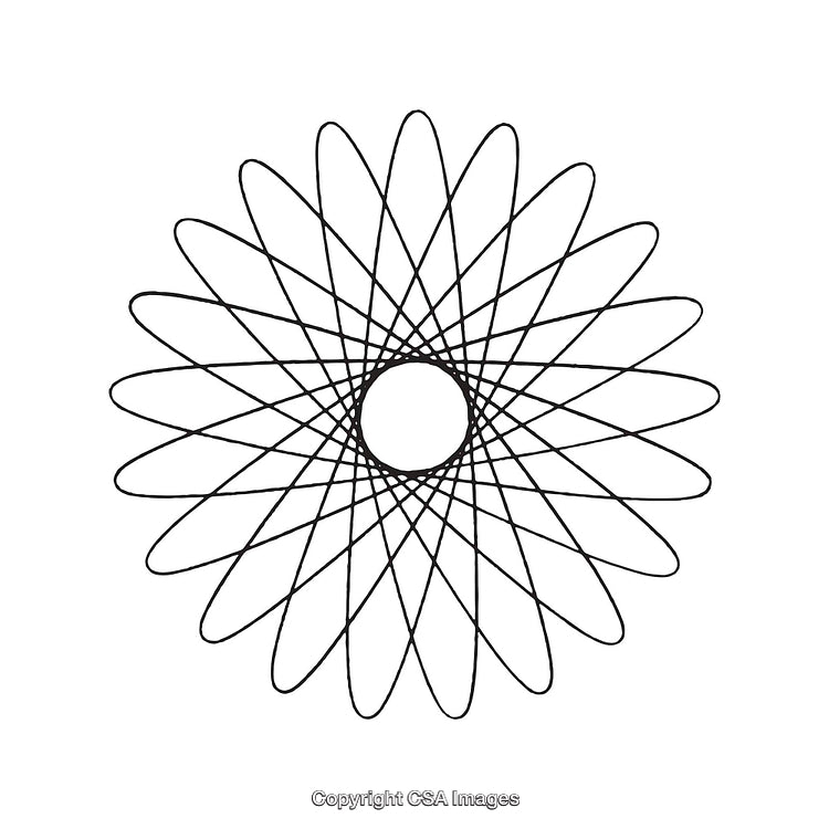 Abstract Black and White Geometric Spiral Shape Design