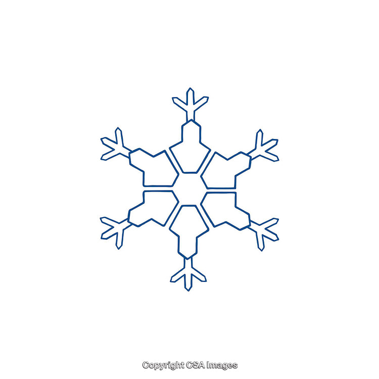 Minimalistic Blue Snowflake Icon Representing Winter and Festive Themes