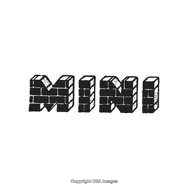 Brick Pattern Text Illustration Representing Strong Structure and Conceptual Ideas