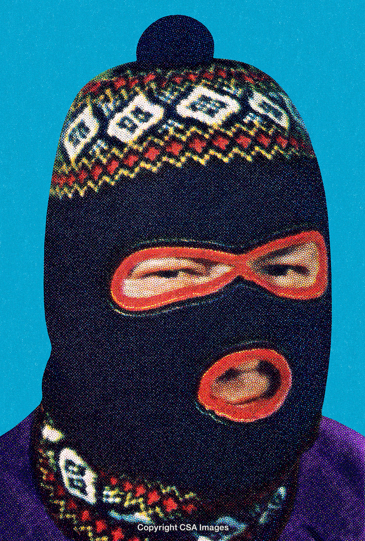 Stylized Balaclava with Nordic Pattern and Retro Print Style