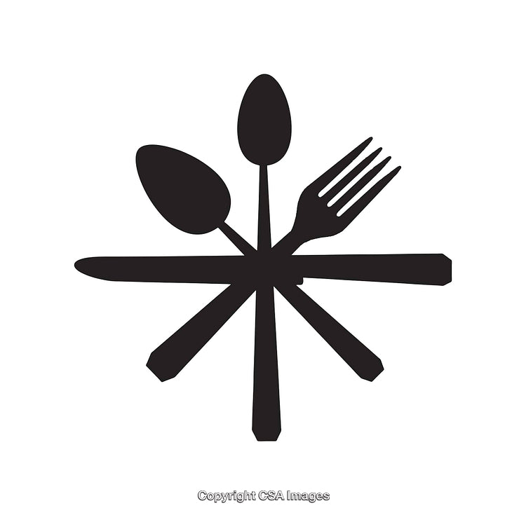 Black and White Line Art of Kitchen Utensils Pattern