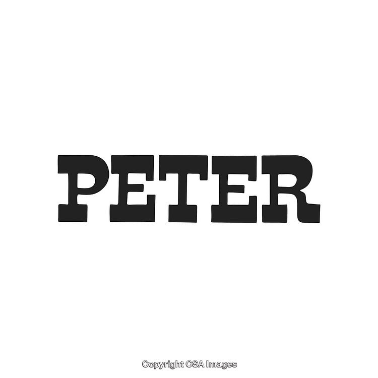 Black Bold Text 'Peter' on a White Background