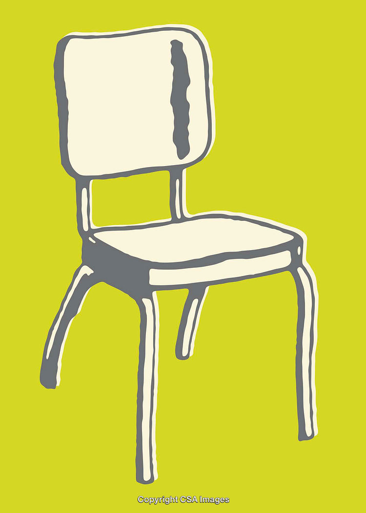 Minimalist Color Line Art Illustration of a Simple Chair Design