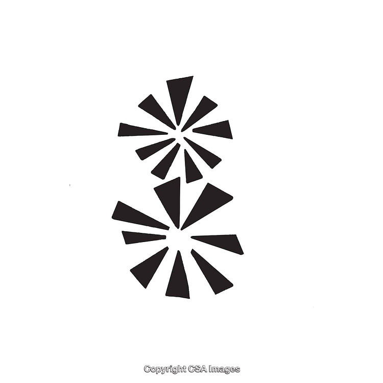 Abstract Black and White Shapes with Geometric Patterns on White Background