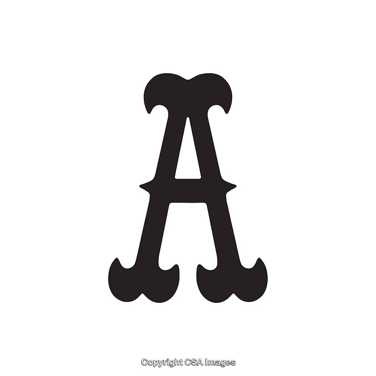 Elegant Stylized Letter 'A' in Bold Black Typography Design