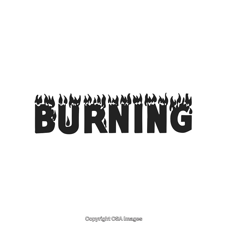 Burning-Themed Text Design With Creative Flaming Typography on White Background