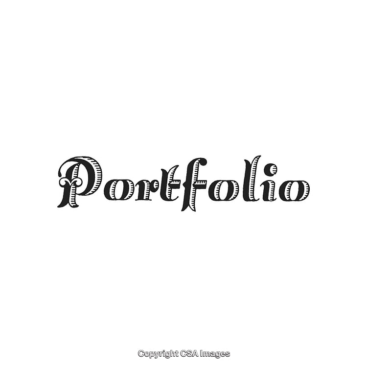 Vintage Typography Design Featuring the Word Portfolio on a White Background