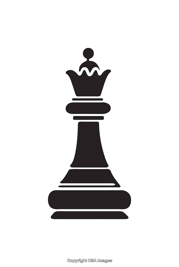 Black Chess Queen Icon Symbolizing Strategy and Leadership