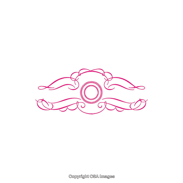 Elegant Pink Ornamental Design Element on a White Background